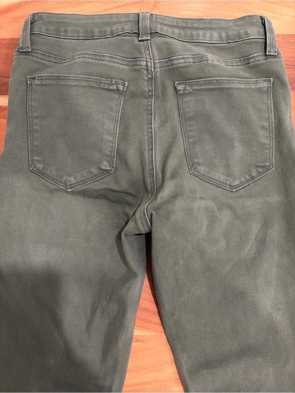 Mendocino Just Black Olive Green High-Rise Skinny Jeans with Knee Slits - Picture 4 of 5